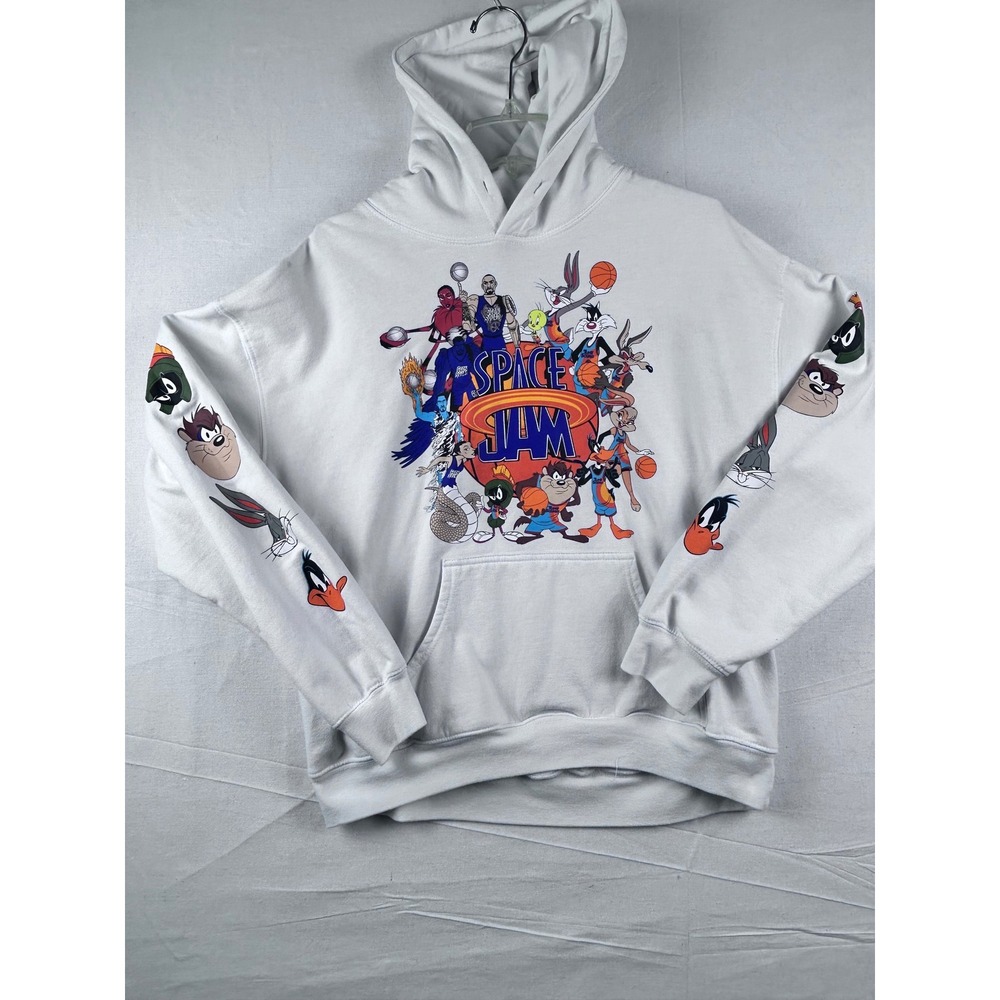 Space Jam A New Legacy Tune Squad Graphic Hoodie White Mens XL LeBron James